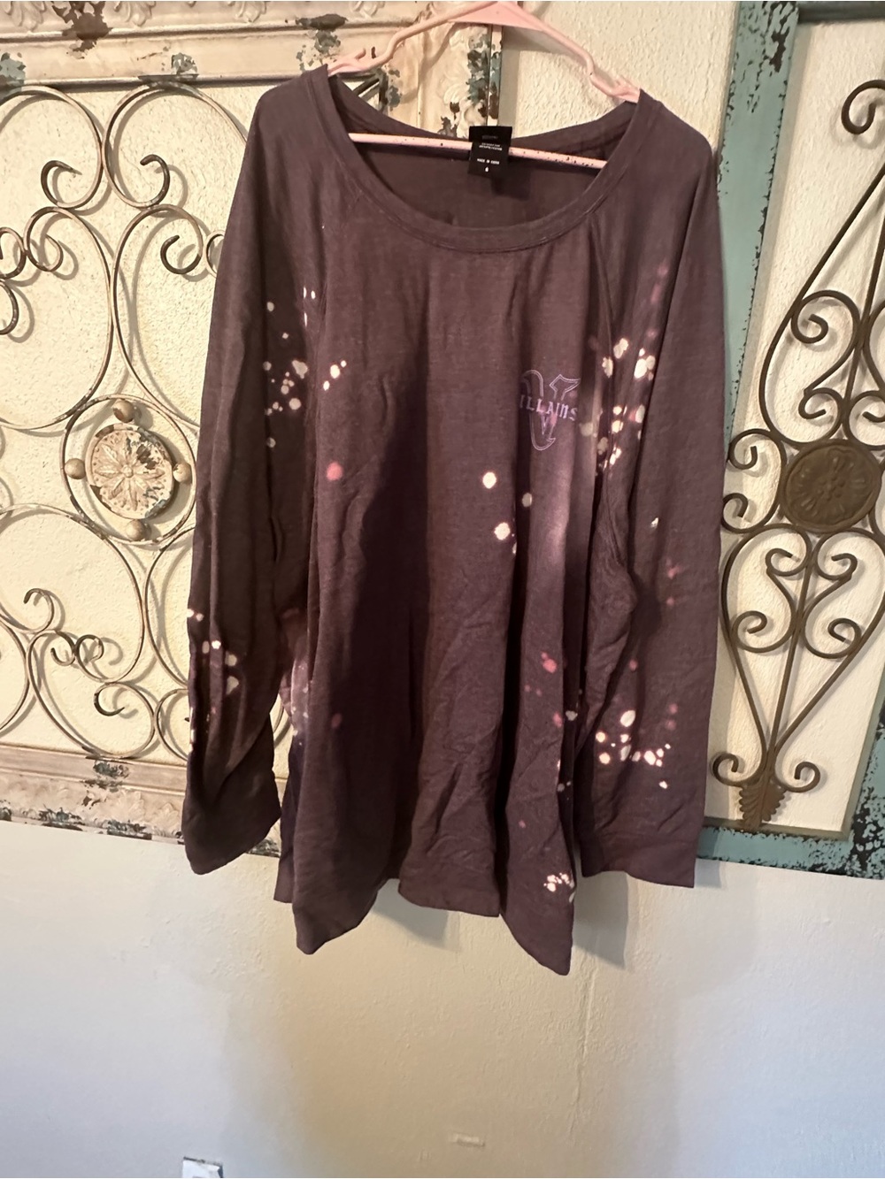 Torrid Disney Villains Purple Bleach Distressed Sweater
